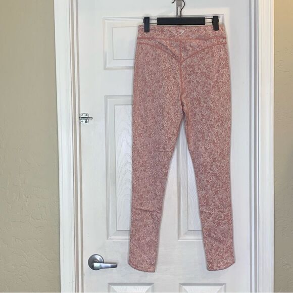 Gymshark Fleur Texture Leggings Size Medium Pink White - Picture 8 of 8